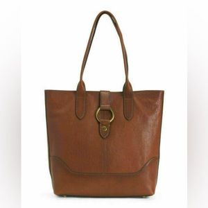NWT Frye Leather Ring Tote in Cognac Brown DB320